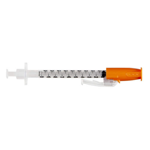 SafetyGlide™ Insulin Syringe with Needle, 0.5 mL, 29G x 1/2" - Box of 100
