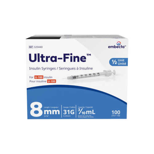 Ultra-Fine™ II Insulin Syringe with Needle, 0.3 mL, 31G x 5/16" - Box of 100