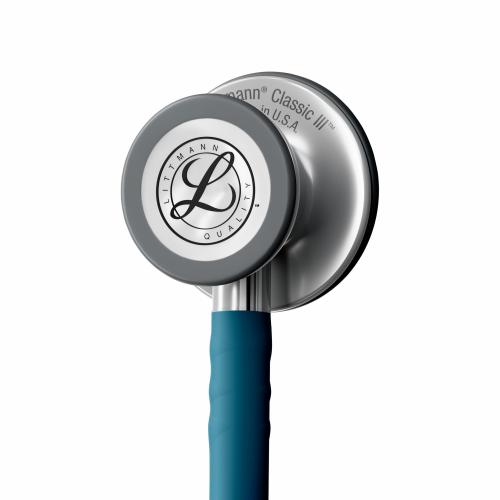 3M™ Littmann® Classic III™ Stethoscope, 5623C Stainless Steel Chestpiece, Caribbean Blue Satin-Finish Tube - 27" = 350-5623C
