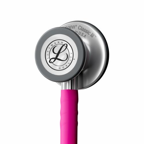 3M™ Littmann® Classic III™ Stethoscope, 5648C, Stainless Steel Chestpiece, Raspberry Satin-Finish Tube - 27" = 350-5648C