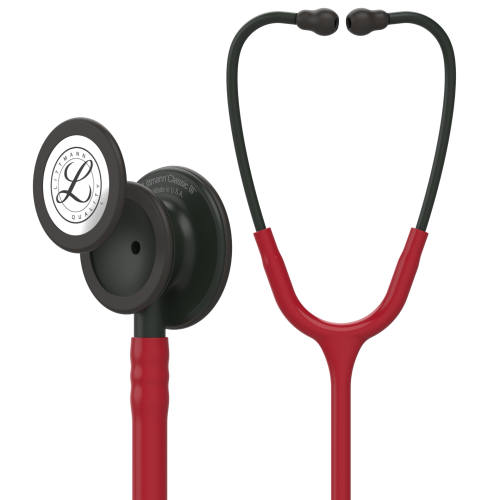 3M™ Littmann® Classic III™ Stethoscope, Black Chestpiece - Burgundy Tube