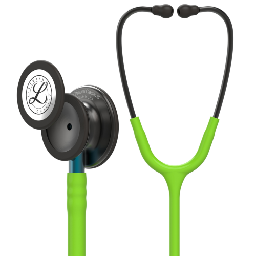 3M™ Littmann® Classic III™ Stethoscope, Smoke Chestpiece - Lime Green Tube & Blue Stem