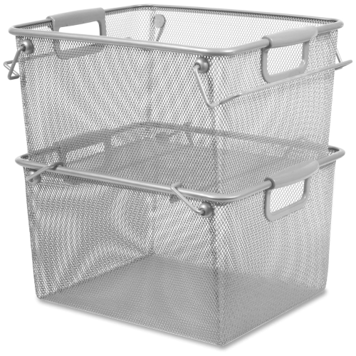 Lorell Carry Handle Stacking Mesh Storage Bin - Box of 2