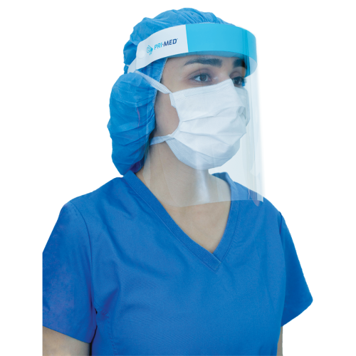 PRIMED Full Length Anti-Fog Face Shield with Foam Headband - Box of 10