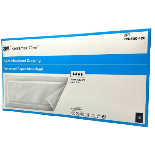 3M™ Kerramax Care™ Super-Absorbent Non-Adhesive Dressing - 10cm x 22cm (Box of 10) = 300-500120