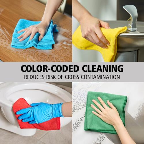 Rubbermaid HYGEN™ r Recycled Microfiber Cleaning Cloths - 12" x 12" (Pack of 24) = RUB1820579