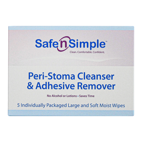 Peri-Stoma Cleanser and Adhesive Remover - Box of 5 Individual Wipes