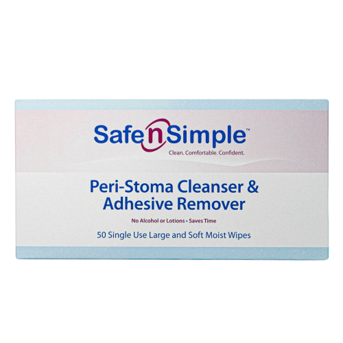 Peri-Stoma Cleanser and Adhesive Remover - Box of 50 Individual Wipes