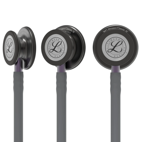 3M™ Littmann® Classic III™ Stethoscope, Smoke Chestpiece - Gray Tube & Violet Gray Stem = 350-5873