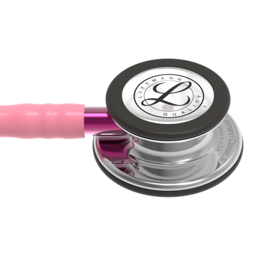3M™ Littmann® Classic III™ Stethoscope With Mirror Chestpiece, Pearl Pink Tube, & Pink Stem = 350-5962