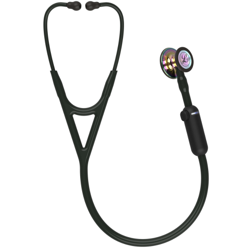 3M™ Littmann® CORE Digital Stethoscope, High Polish Rainbow Chestpiece - Black (27") | Model 8570 = 350-8570