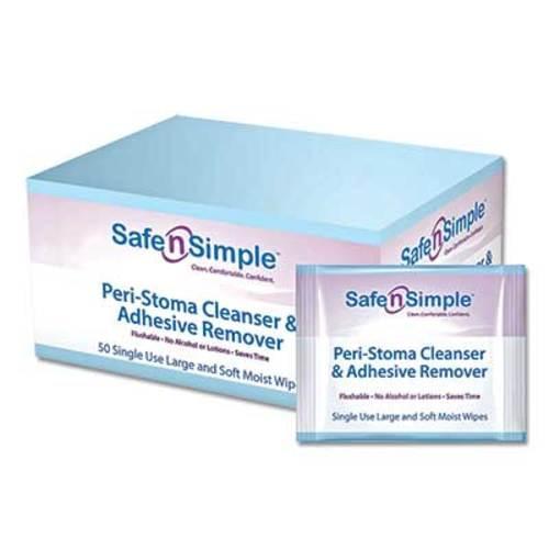 Peri-Stoma Cleanser and Adhesive Remover - Box of 50 Individual Wipes = 326-00550