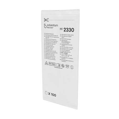 Solventum™ Red Dot™ Resting EKG Electrodes (formerly 3M™ Red Dot™) - Pack of 100 = 300-2330