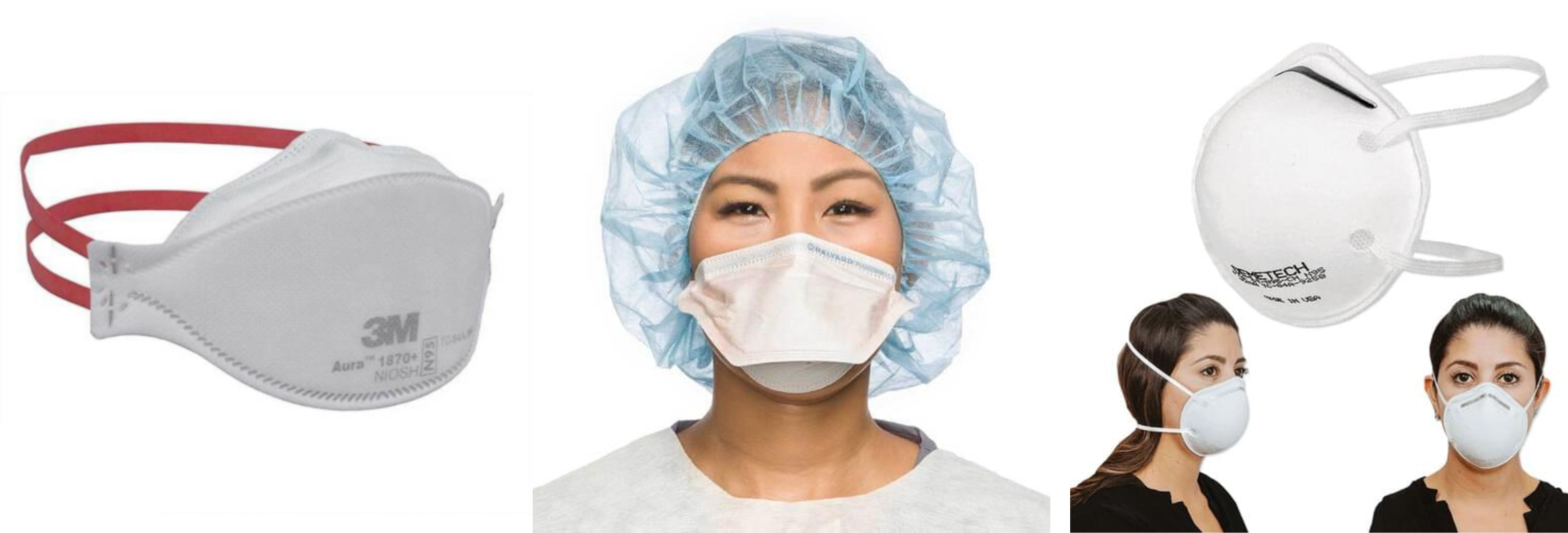 Various NIOSH-approved N95 respirators