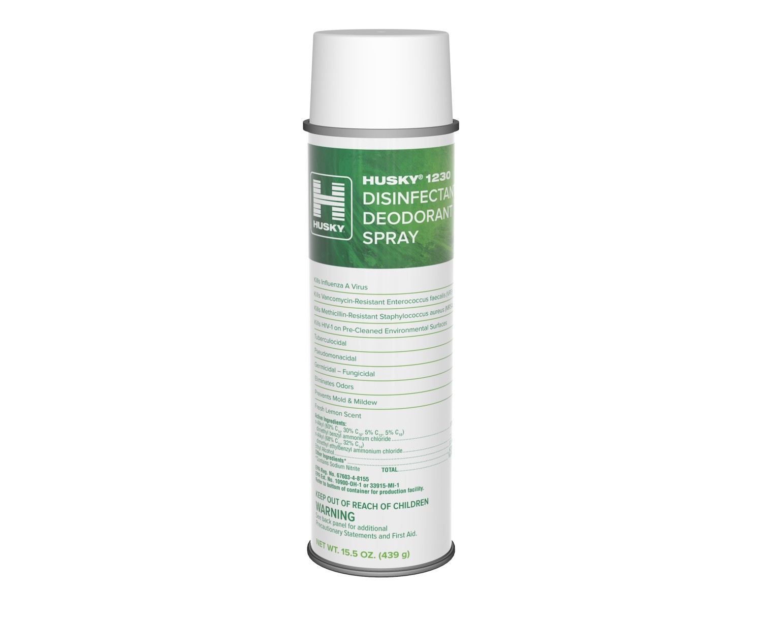 Husky 1230 Disinfectant Deodorant Spray Fresh Lemon 15.5 Ounce