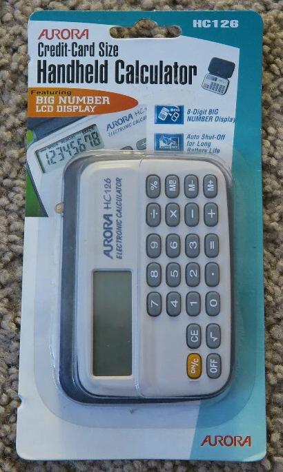 Aurora Compact Calculator HC126 Handheld Auto Shut Off 8-Digit LCD