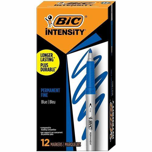 Intensity Fine Tip Permanent Marker, Fine Bullet Tip, Deep Sea Blue, Dozen