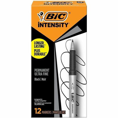 Intensity Ultra Fine Tip Permanent Marker, Extra-Fine Needle Tip, Tuxedo Black, Dozen