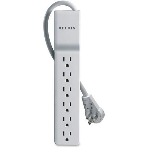 Belkin Home/Office Surge Protector with Rotating Plug, 6 AC Outlets, 8 ft Cord, 720 J, White