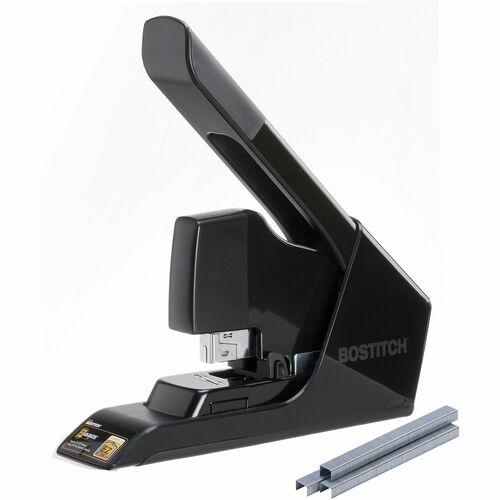Bostitch EZ Squeeze 130 Sheet Flat Clinch Heavy Duty Stapler, Reduced Effort, Black
