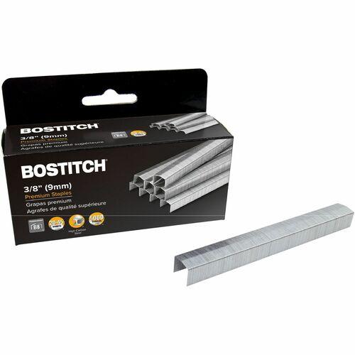 B8 Powercrown Premium Staples, 0.38" Leg, 0.5" Crown, Steel, 5,000/Box