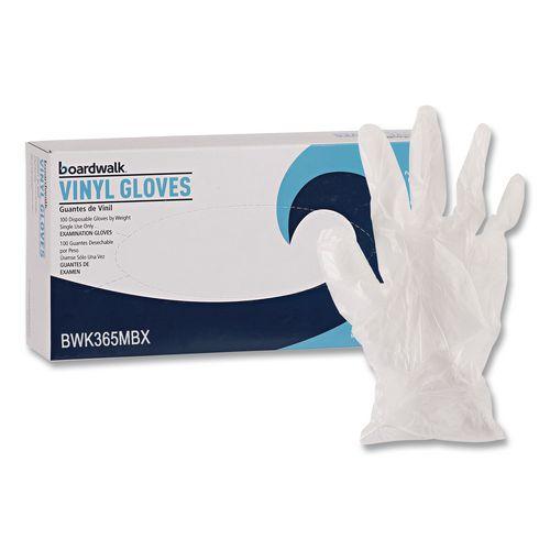 Boardwalk General Purpose Vinyl Gloves, Powder/Latex-Free, 2 3/5 Mil, Medium, Clear, 100/Box
