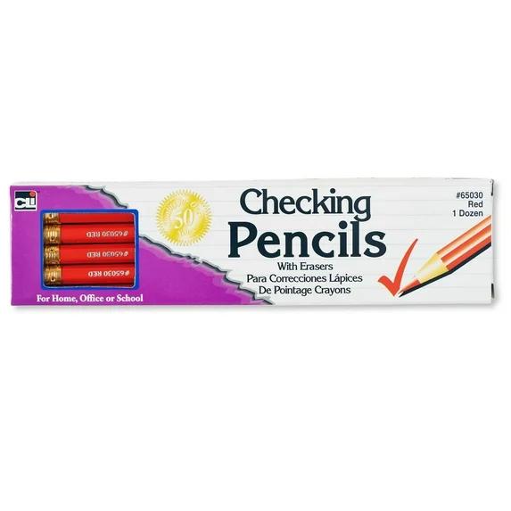Checking Pencils Red