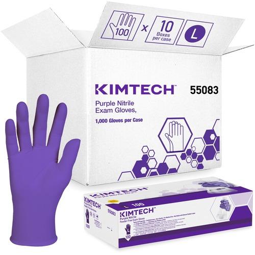 PURPLE NITRILE Exam Gloves, 242 mm Length, Large, Purple, 1,000/Carton