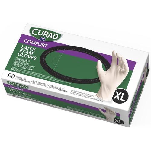 Latex Exam Gloves, Powder-Free, X-Large, 90/Box