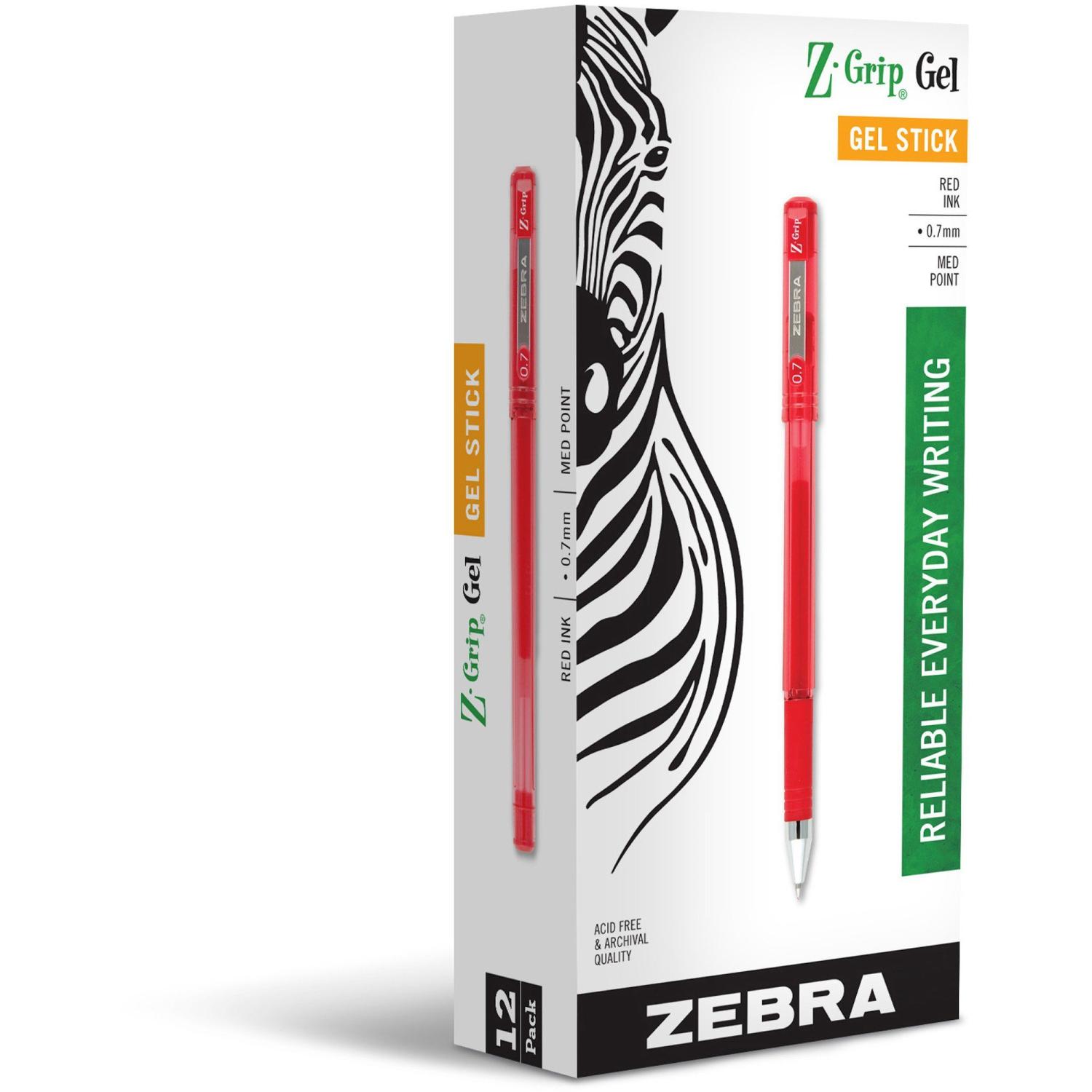 Z Grip Stick Gel Pens 0.7mm Black Dozen
