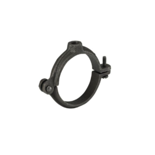 Eaton B-Line series hinged extension split pipe clamp, 1.61" H x 2.4090" L x 0.5740" W, Malleable iron, Plain, 0.75" max pipe size