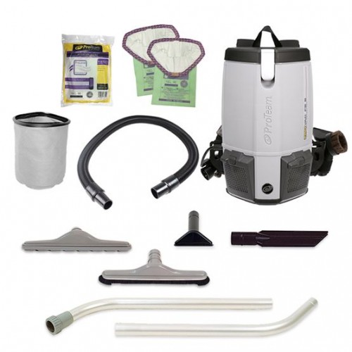 ProVac FS 6, 6 qt. Backpack Vacuum w/ Restaurant Tool Kit