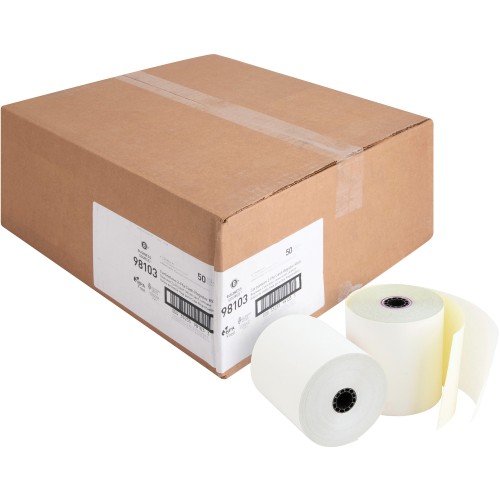Business Source 2-ply Carbonless Cash Register Rolls, 3" x 90 ft, 50 / Carton