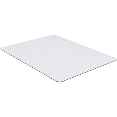 Lorell Tempered Glass Chairmat - 36" Length x 46" Width x 0.250" Thickness - Rectangular - Tempered Glass - Clear - 1 Each