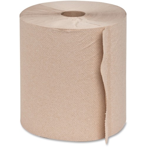 Genuine Joe 7.90" x 800 ft - Natural - Absorbent, Chlorine-free, Embossed Towels 6 / Carton