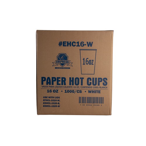 Empress Paper Hot Cup 16oz White 20 / 50 cs
