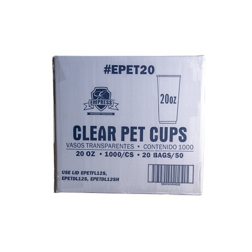 EPET20 Empress PET Clear Cup 20oz 20 / 50 cs