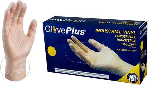 GlovePlus  Clear Vinyl Gloves - Medium