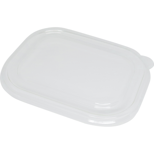 LID PLA - 20-48 oz Fiber Boxes, Flat, Clear - Case of 400