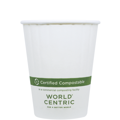 World Centric 12 oz SFI® Paper Hot Cup, Double Wall, White - Case of 1000