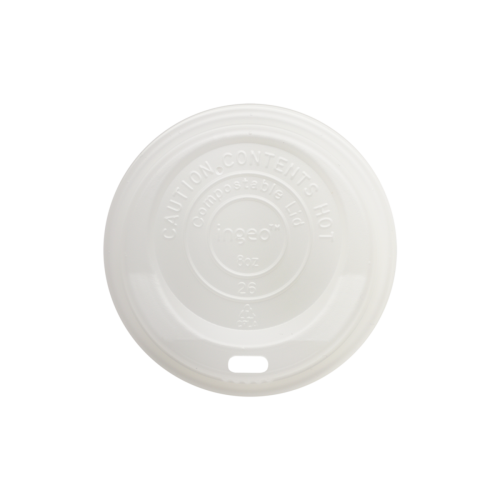 LID PLA - 8 oz Hot Cups, White, 1000/CS