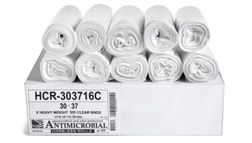 HCR Hi-Lene + Antimicrobial Liner, Clear, 30 x 37, 500/Case