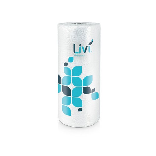 Solaris Livi VPG Kitchen Roll Towel White, 2-Ply, 9" X 11", 85 Sheets