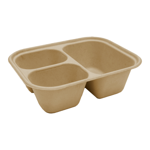 48 oz Fiber Container, 3-Compt - Case of 300