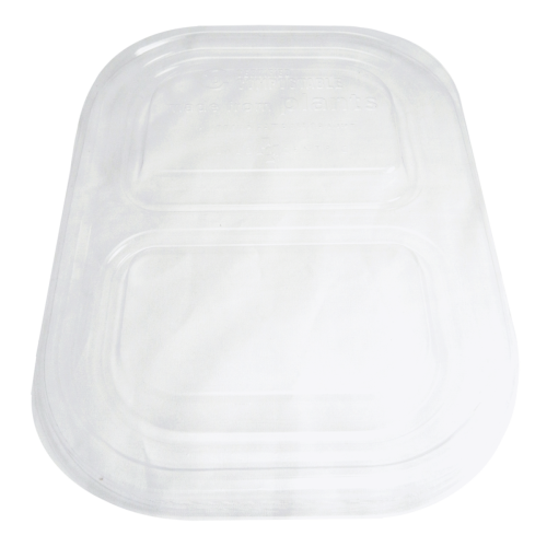 LID PLA - Fits TR-SC-U8D Fiber Container, Clear, 2-Compt - Case of 400