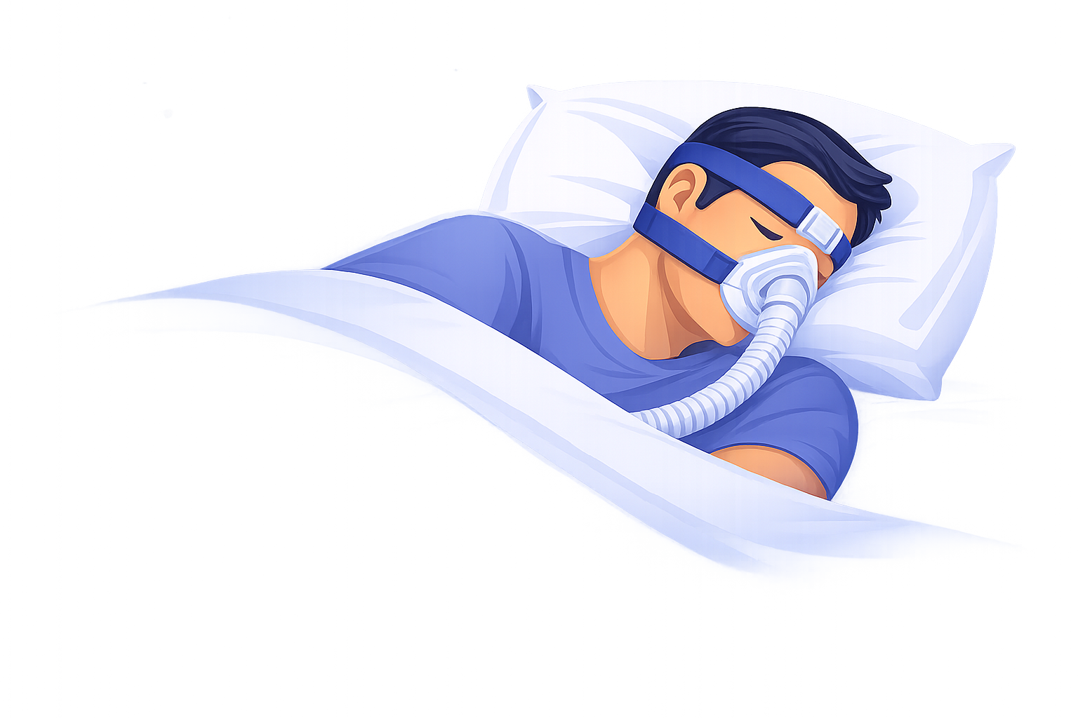 Person sleeping with CPAP mask