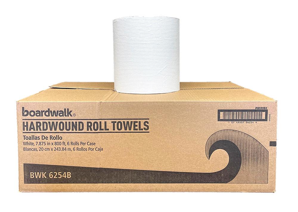 BOARDWALK, BWK6254B, Paper Towels, Hardwound, 8 in x 800 ft, 6 Rolls/Case