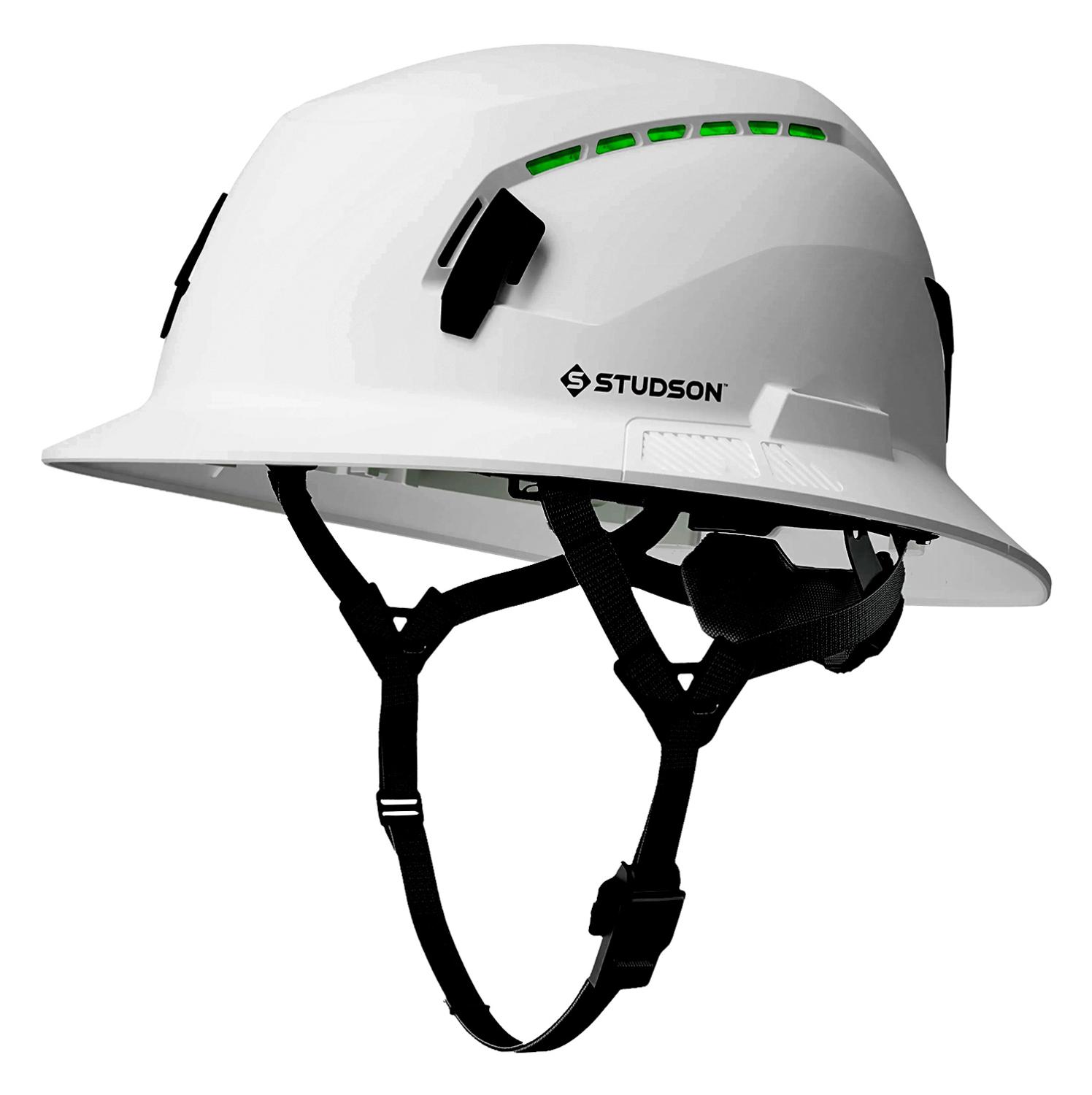 STUDSON INC, SHK1-FB-CW, Hard Hat, Full Brim, Vented, White, One Size