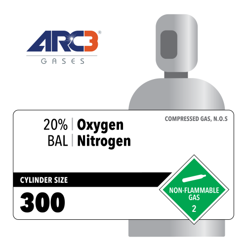 Oxygen 20% Balance Nitrogen Specialty Gas Mix size 300