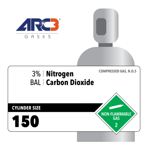 Nitrogen 3% Balance Carbon Dioxide Specialty Gas Mix size 150